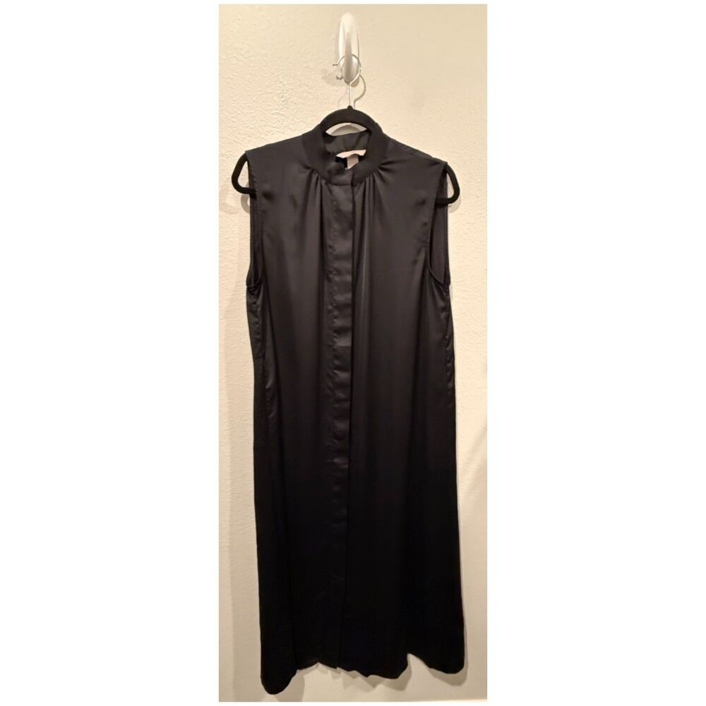 H&M Sleeveless Button Down Black Maxi Shirtdress